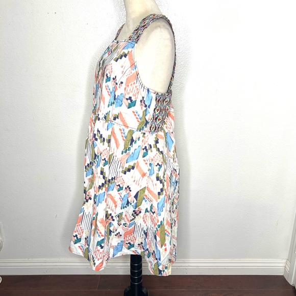 ANTHROPOLOGIE Maeve Textured Swing Mini Dress Criss Cross Back Size XL - Picture 6 of 14